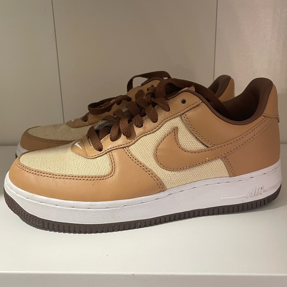 Nike Acorn Tan and Brown Air Force Sneakers